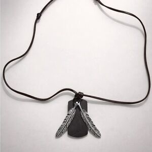 Luxe Feather & Tag Pendant Necklace